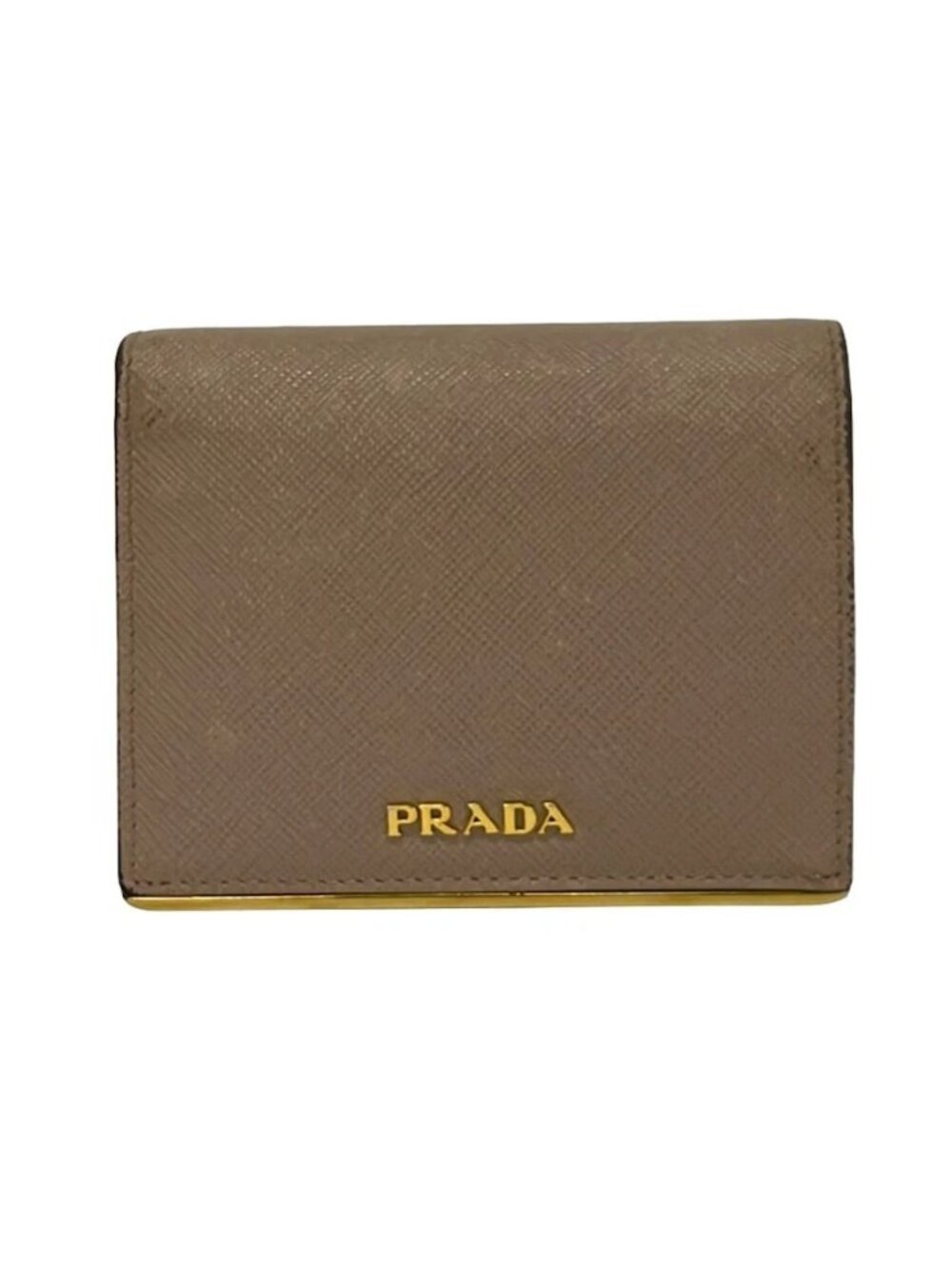 PRADA - 1MV204 Beige Leather Bifold Wallet